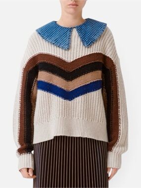 Munthe The Row Organic Cotton Blend Cropped Sweater Mock Neck Sz 4-6 Scandigirl
